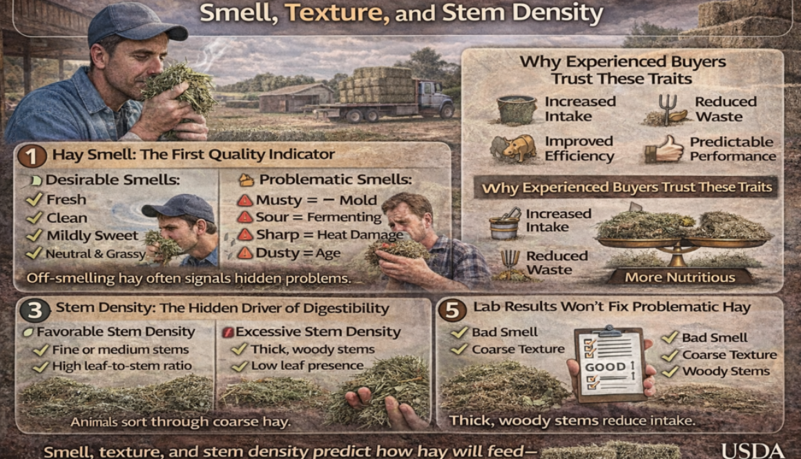 What Buyers Should Know About Hay Smell, Texture, and Stem Density