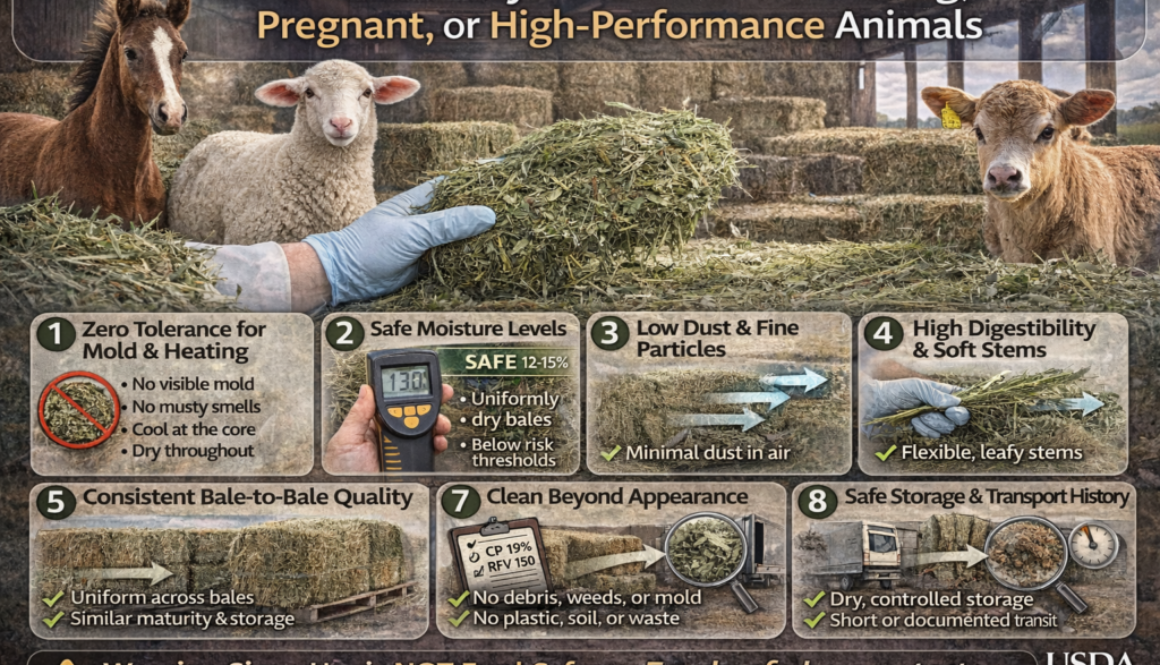 What Makes Hay “Feed-Safe” for Young, Pregnant, or High-Performance Animals